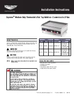 Preview for 1 page of Vollrath 40722 Installation Instructions Manual