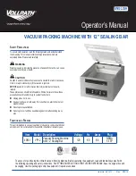 Предварительный просмотр 1 страницы Vollrath 40831 VP12 Operator'S Manual