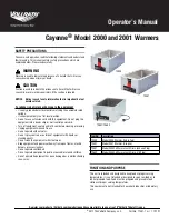 Preview for 1 page of Vollrath CAYENNE 2000 Operator'S Manual