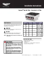 Preview for 1 page of Vollrath Cayenne 40736 Installation Instructions Manual