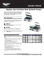 Preview for 1 page of Vollrath Cayenne TSI7001 Operator'S Manual