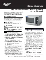 Preview for 9 page of Vollrath MWA7125 Operator'S Manual