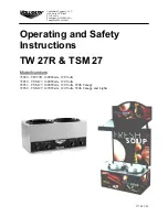 Preview for 1 page of Vollrath TSM 27 Operating And Safety Instructions Manual