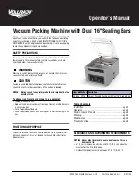 Preview for 1 page of Vollrath VP16 Operator'S Manual