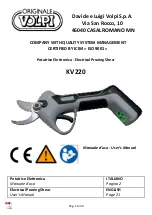 Preview for 1 page of Volpi KV220 User Manual