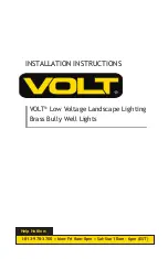 Volt BRASS BULLY VWL-5 Series Installation Instructions Manual preview