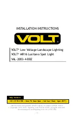 Предварительный просмотр 1 страницы Volt MR16 Lusitano VAL-2003-4-BBZ Installation Instructions