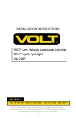 Preview for 1 page of Volt Spark VAL-2007 Installation Instructions Manual