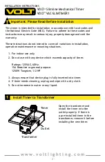 Предварительный просмотр 2 страницы Volt VAC-SLMTIMER1 Installation Instructions