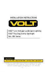 Preview for 1 page of Volt VAL-180 Series Installation Instructions Manual