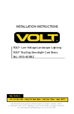 Предварительный просмотр 1 страницы Volt VAL-1810-40-BBZ Installation Instructions