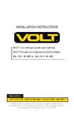 Предварительный просмотр 1 страницы Volt VAL-1811-40-BBZ Installation Instructions Manual