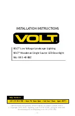 Preview for 1 page of Volt VAL-1813-40-BBZ Installation Instructions