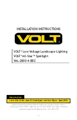 Preview for 1 page of Volt VAL-2000-4-BBZ Installation Instructions