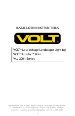 Предварительный просмотр 1 страницы Volt VAL-2001 Series Installation Instructions