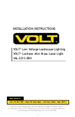 Preview for 1 page of Volt VAL-2013-BBK Installation Instructions Manual