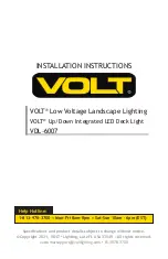 Предварительный просмотр 1 страницы Volt VDL-6007 Installation Instructions Manual