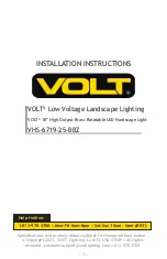 Preview for 1 page of Volt VHS-6719-25-BBZ Installation Instructions Manual
