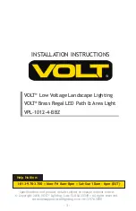 Preview for 1 page of Volt VPL-1012-4-BBZ Installation Instructions Manual