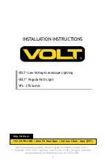 Preview for 1 page of Volt VPL-370 Series Installation Instructions Manual