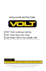 Preview for 1 page of Volt VSAC-PANEL1-SBK Installation Instructions Manual