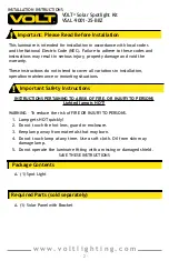 Preview for 2 page of Volt VSAL-9001-25-BBZ Installation Instructions Manual