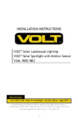 Preview for 1 page of Volt VSAL-9003-BBZ Installation Instructions Manual