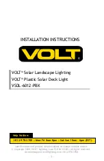 Preview for 1 page of Volt VSDL-6012-PBK Installation Instructions Manual