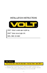 Preview for 1 page of Volt VSPL-9001-25-BBZ Installation Instructions Manual
