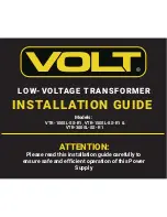 Preview for 1 page of Volt VTR-100SL-SS-R1 Installation Manual