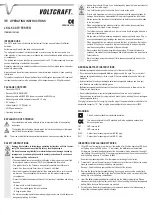 Preview for 3 page of VOLTCRAFT LSG-5 Operating Instructions Manual