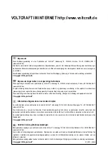 Preview for 2 page of VOLTCRAFT VSP 1220 Operating Instructions Manual