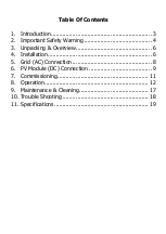 Preview for 2 page of Voltronic Power EnerSolar 3K PV User Manual