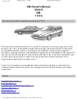 Preview for 1 page of Volvo 1996 850 Owner'S Manual