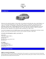 Volvo 2001 S60 Manual preview