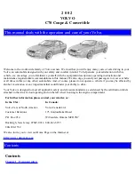 Volvo 2002 C70 Convertible Operation And Care Manual предпросмотр