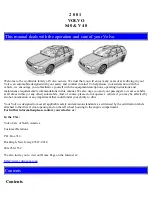 Volvo 2002 S40 Operation And Care Manual предпросмотр