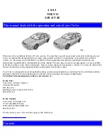 Предварительный просмотр 1 страницы Volvo 2003 S40 Operation And Care Manual