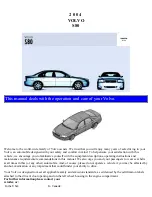 Preview for 1 page of Volvo 2004 S80 Operation And Care Manual