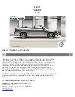 Preview for 1 page of Volvo 2007 C70 Owner'S Manual