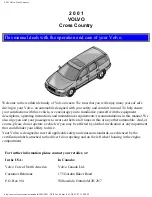 Предварительный просмотр 1 страницы Volvo CROSS COUNTRY 2011 Owner'S Manual