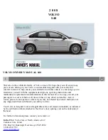 Предварительный просмотр 1 страницы Volvo S40 2008 S40 Owner'S Manual