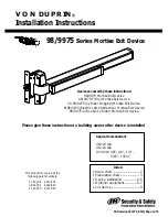 Von Duprin 98/9975 Series Installation Instructions Manual preview