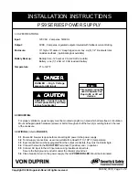 Von Duprin PS9 SERIES Installation Instructions preview