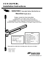Von Duprin Quiet One 9847WDC Installation Instructions Manual preview