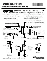 Preview for 1 page of Von Duprin StrikeForce 6224 Installation Instructions