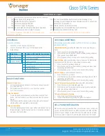 Preview for 1 page of Vonage Cisco SPA Series Quick Reference Manual