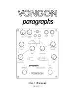 Preview for 1 page of Vongon Paragraphs User Manual