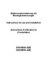 VonReiter EKH6050-4ZB Instructions For Use And Installation preview