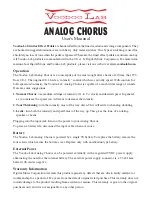 Voodoo Lab ANALOG CHORUS User Manual preview